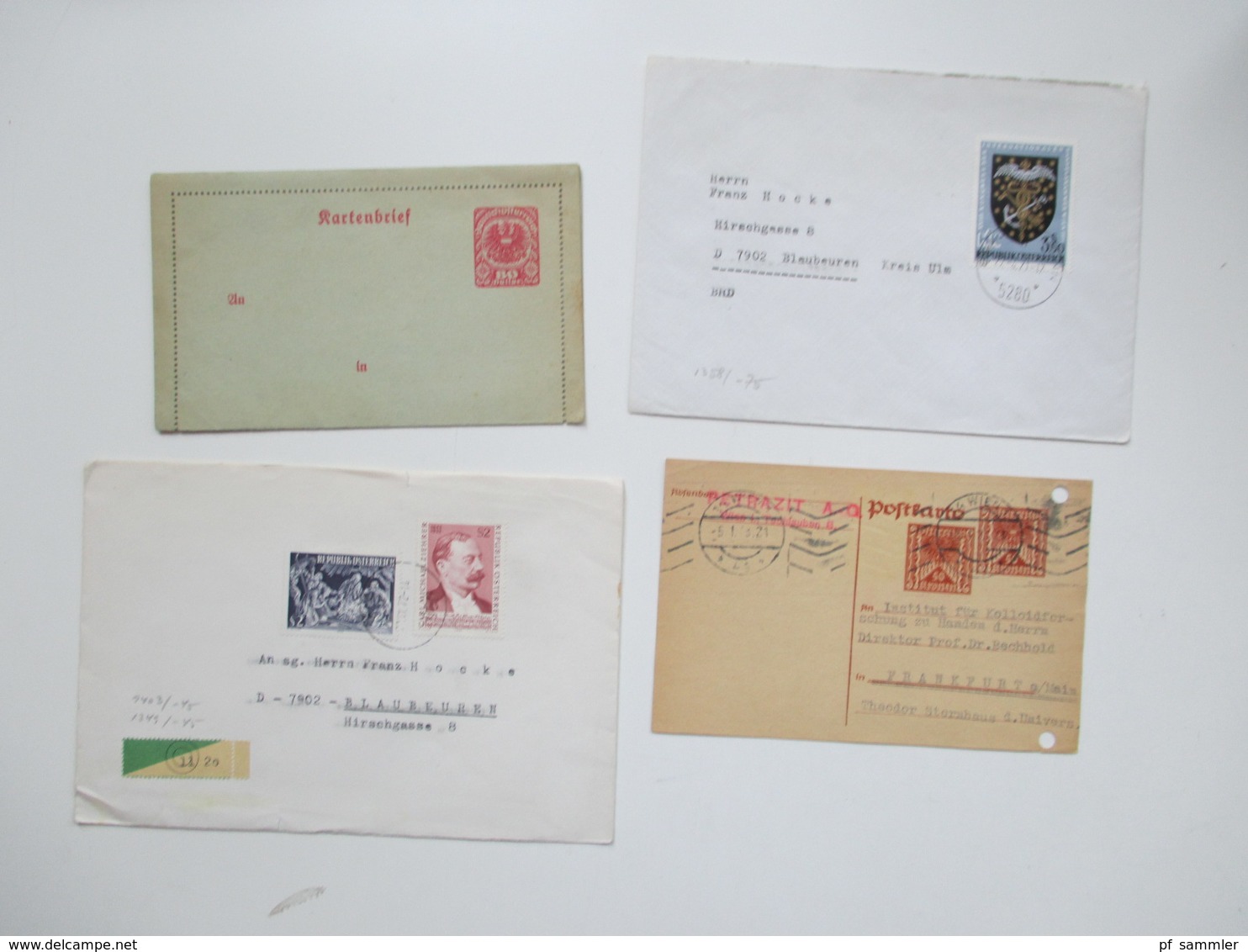 Österreich ab 1877 bis 1970er Jahre Belege / Postkarten / GA. Stöberposten. Viel 1950/60er Jahre! FDC / Bedarf.