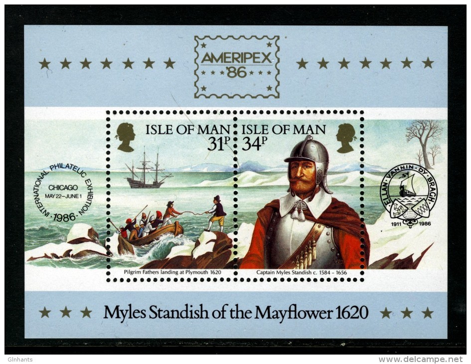 GB ISLE OF MAN IOM - 1986 AMERIPEX MINIATURE SHEET FINE MNH ** SG MS325 - Isle Of Man