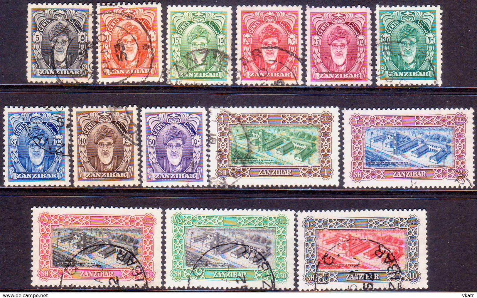 ZANZIBAR 1952 SG #339-52 Compl.set Used CV £55 Small Faults On Some Cheap Low Values - Zanzibar (...-1963)