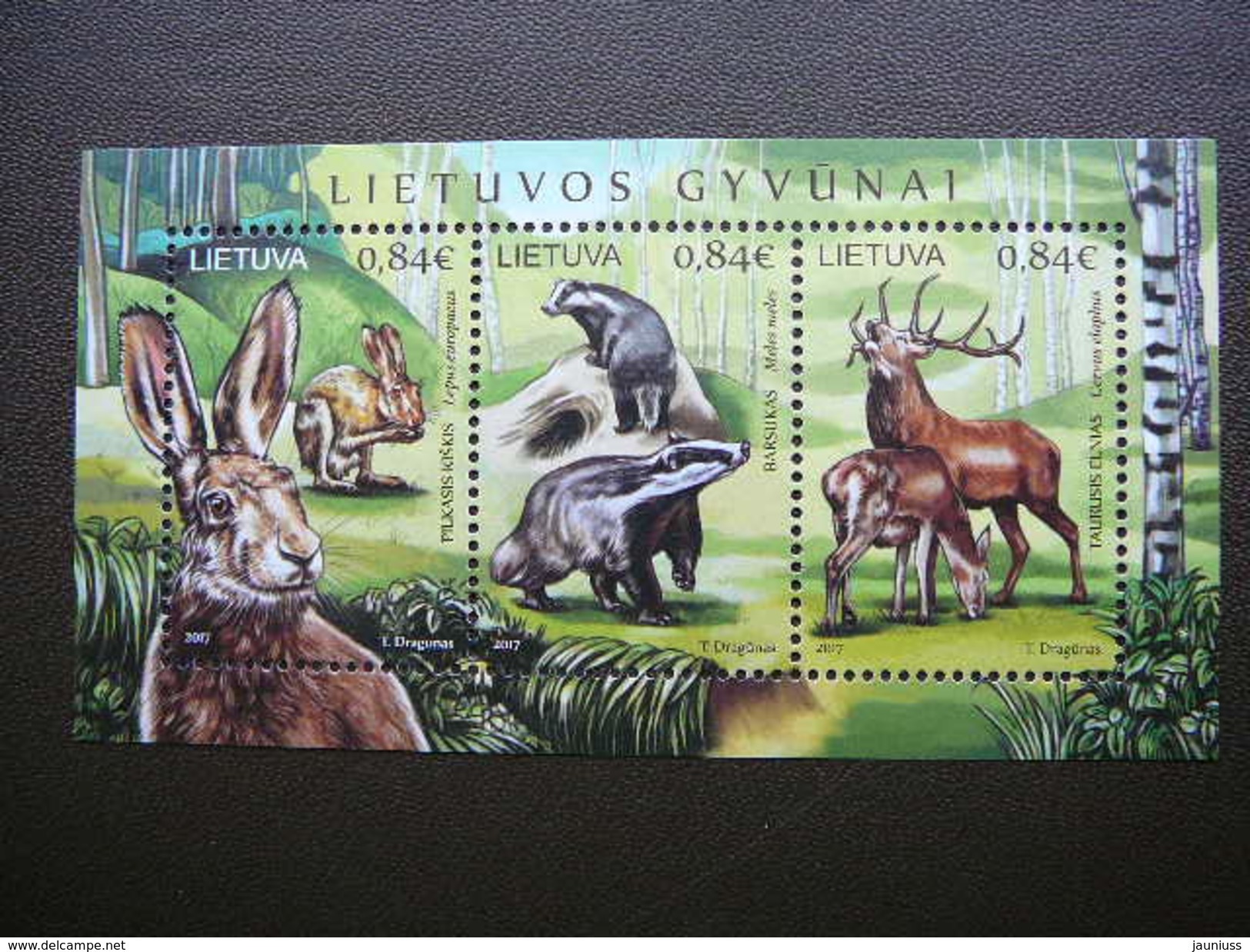 The Royal Stag. European Hare. The Badger. Lietuva Litauen Lituanie Litouwen Lithuania 2017 MNH # Mi. 1256/8 Block - Lituanie