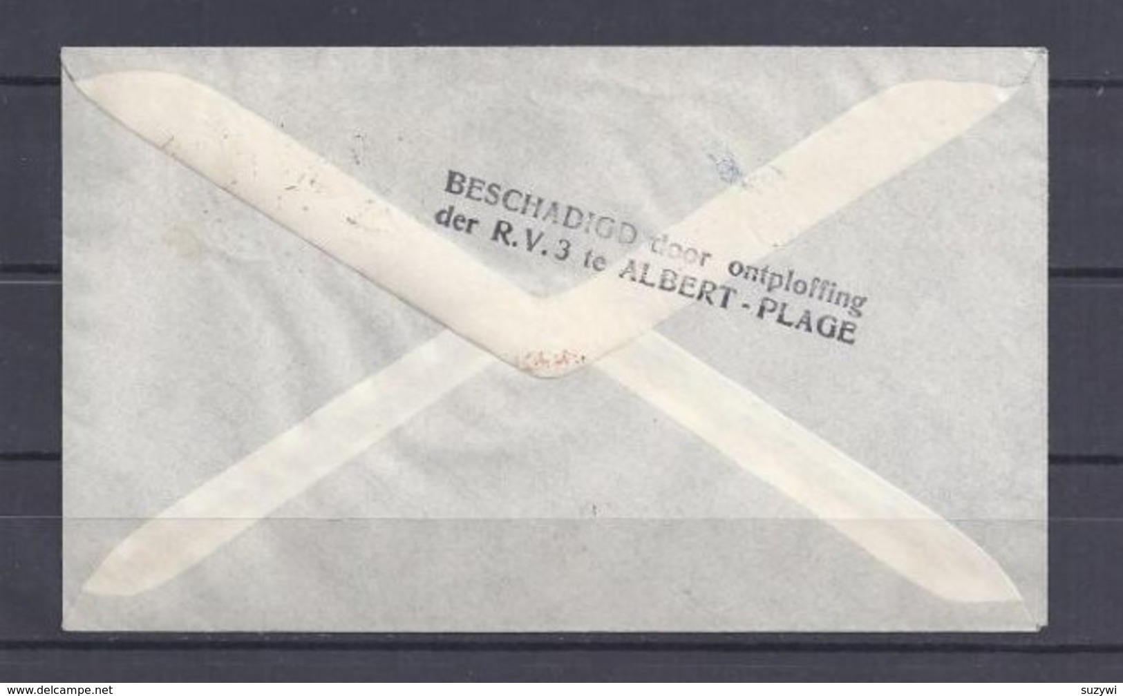 Belgium 1st ROCKET FLIGHT LETTER 1935-Signature Roberti Handtekening-EXPLOSION DAMAGE Cancel On Backside-Signed ROBERTI- - Erinnophilia [E]