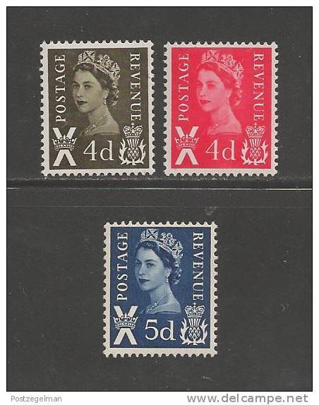 UK Scotland 1968 Mint Never Used Stamps, QE II, 3 Values Only Nrs. 9-11 - Scotland