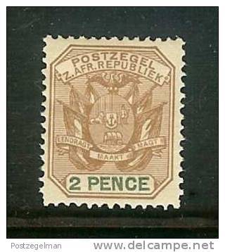 ZUID AFRIKAANSE REPUBLIEK 1896 Hinged Stamp(s)  2d Brown-green Sacc Nr. 225 - Transvaal (1870-1909)