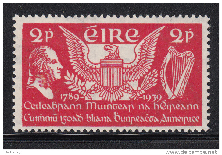 Ireland 1939 MH Scott #103 2p Washington, US Eagle, Harp - Unused Stamps