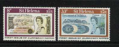 ST. HELENA 1976 Stamps Banknotes MNH 280-281 # 2022 - Saint Helena Island