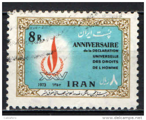 IRAN - 1973 - 25° ANNIVERSARIO DELLA DICHIARAZIONE UNIVERSALE DEI DIRITTI DELL'UOMO - USATO - Iran