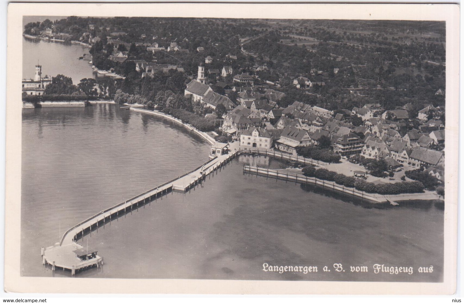 Germany Deutschland 1950 Langenargen Am Bodensee, Vom Flugzeug Aus - Langenargen