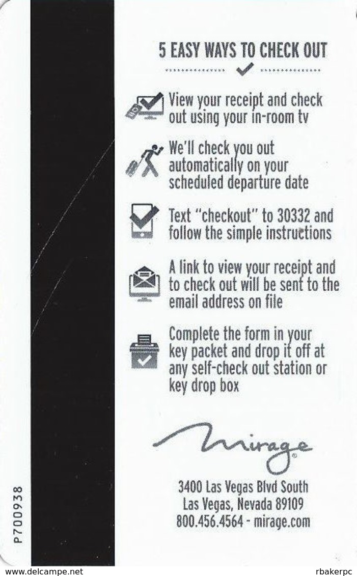 Mirage Casino Las Vegas Beatles Hotel Room Key Card - Hotel Keycards