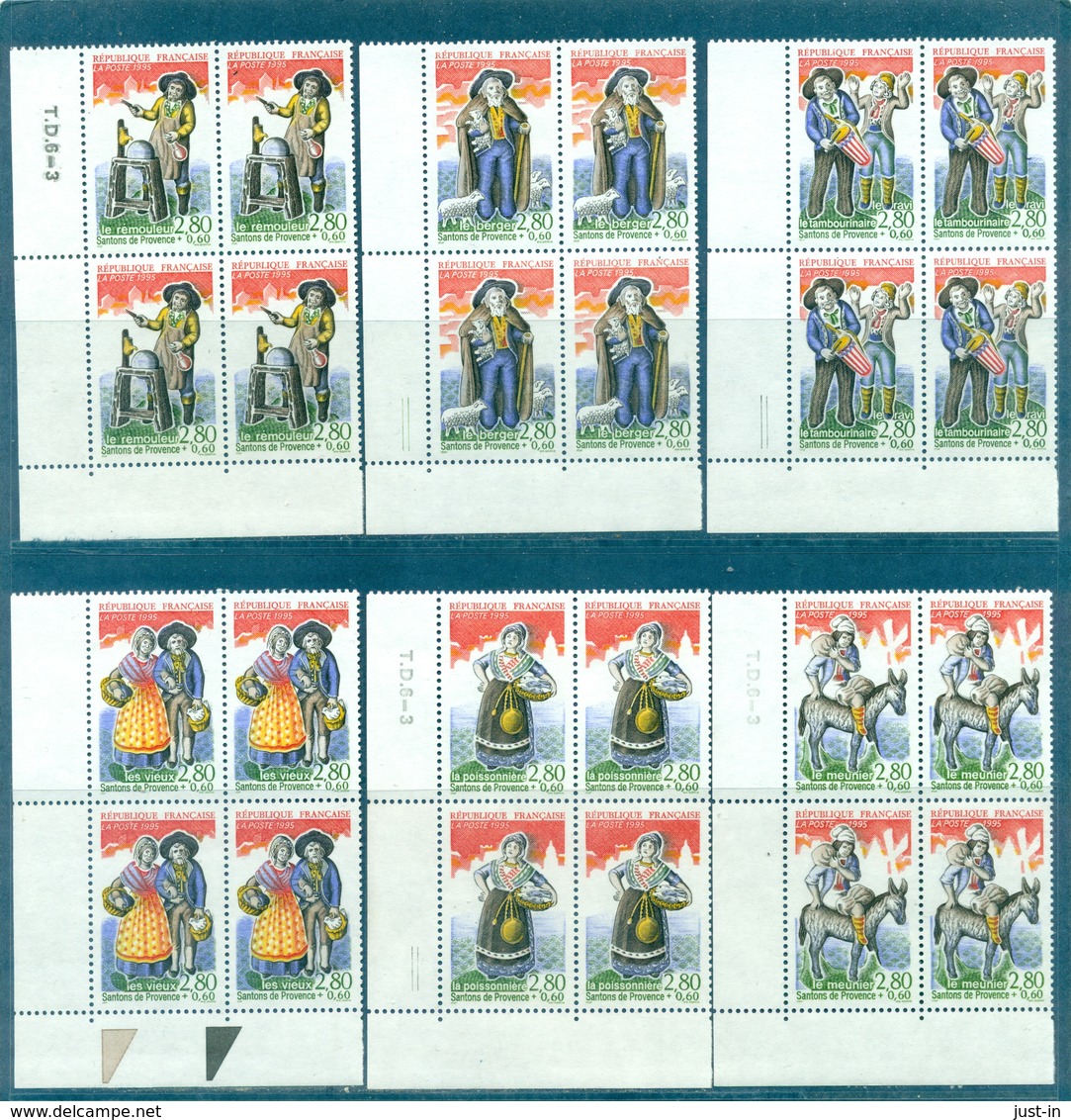 FRANCE N° 2976 / 2981 Nxx SANTONS En Blocs De 4 .tb.cote : 36 € (faciale : 12.40 ) - Neufs