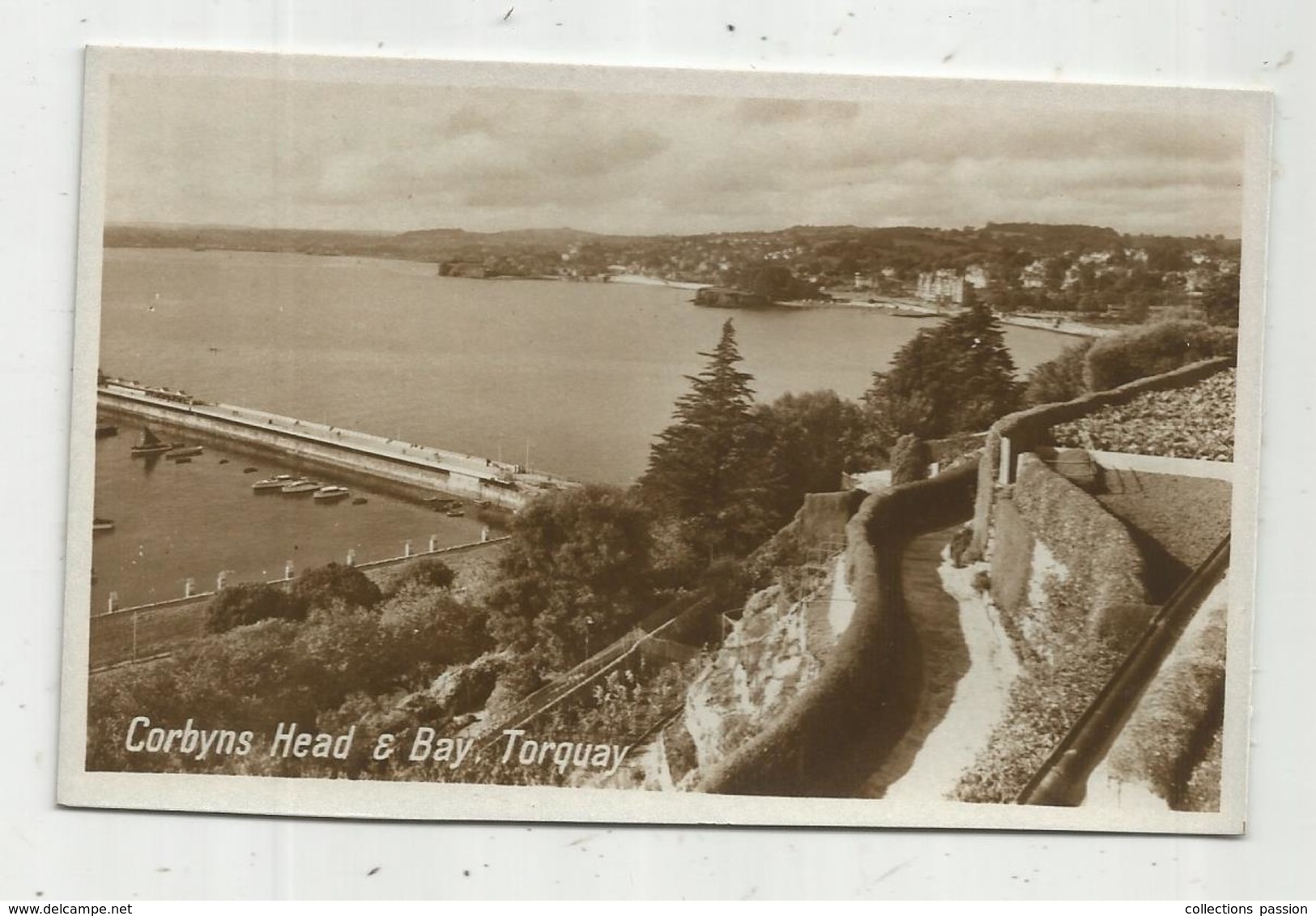 Cp , Angleterre ,TORQUAY , CORBYNS HEAD  & BAY , Ed. Photo-Precision , Vierge - Torquay