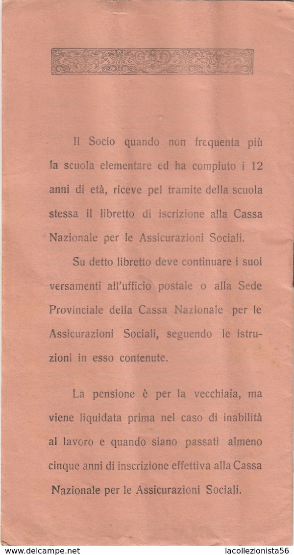 9021-ENTE NAZIONALE DELLA MUTUALITA' SCOLASTICA-LIBRETTO DEL MUTUALISTA-1931-32 - Non Classificati