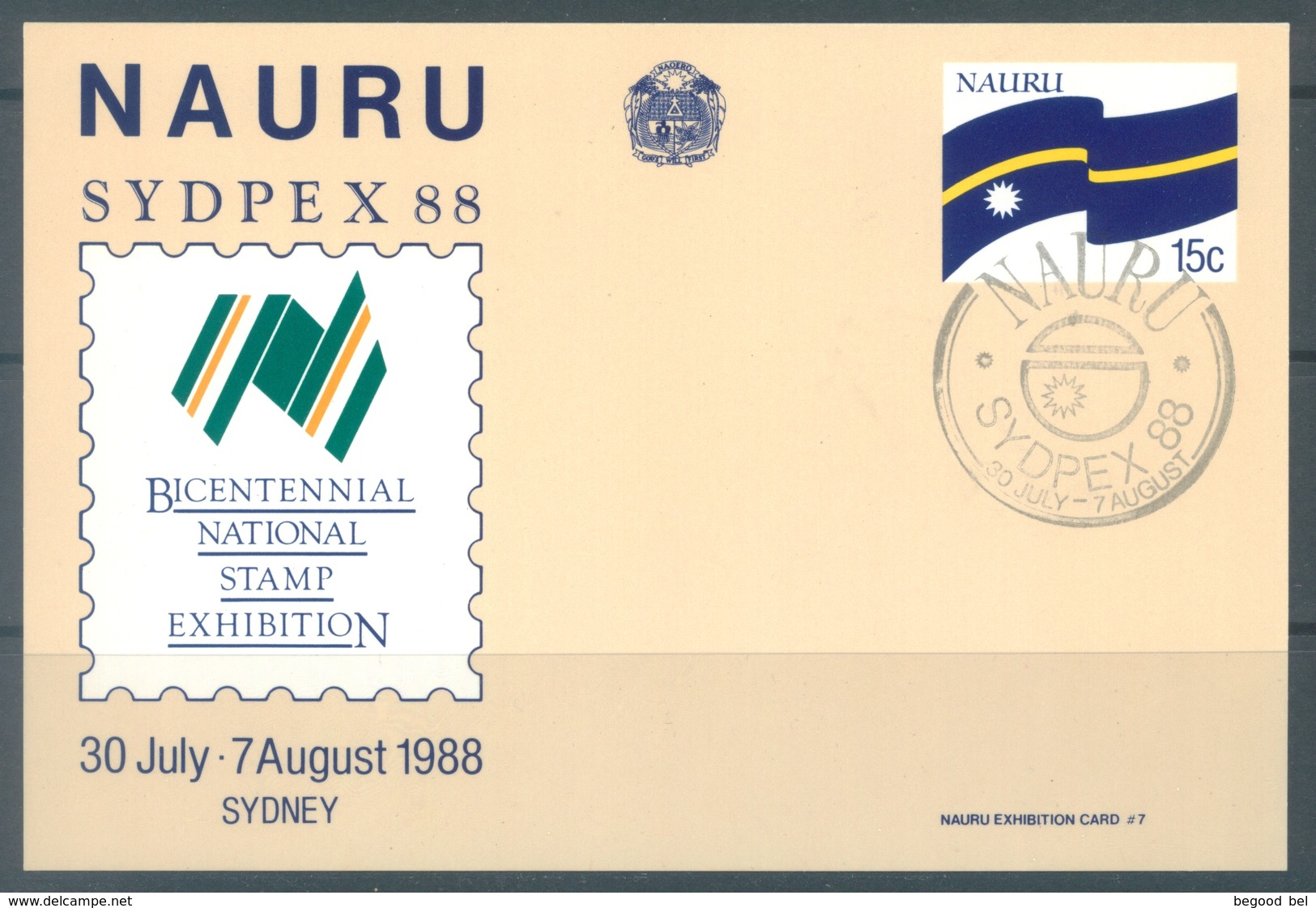 NAURU - 1988 - SYDPEX 88 - EXHIBITION CARD  - Lot 16752 - Nauru