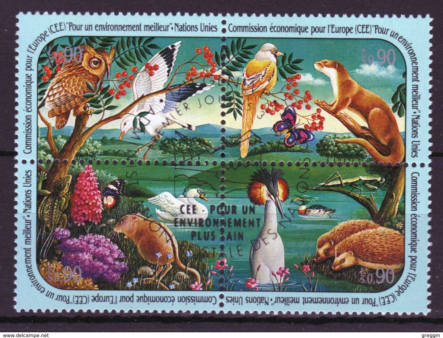 United Nations Block Of Four Stamps Showing Fauna And Flora From 1991. - Other & Unclassified