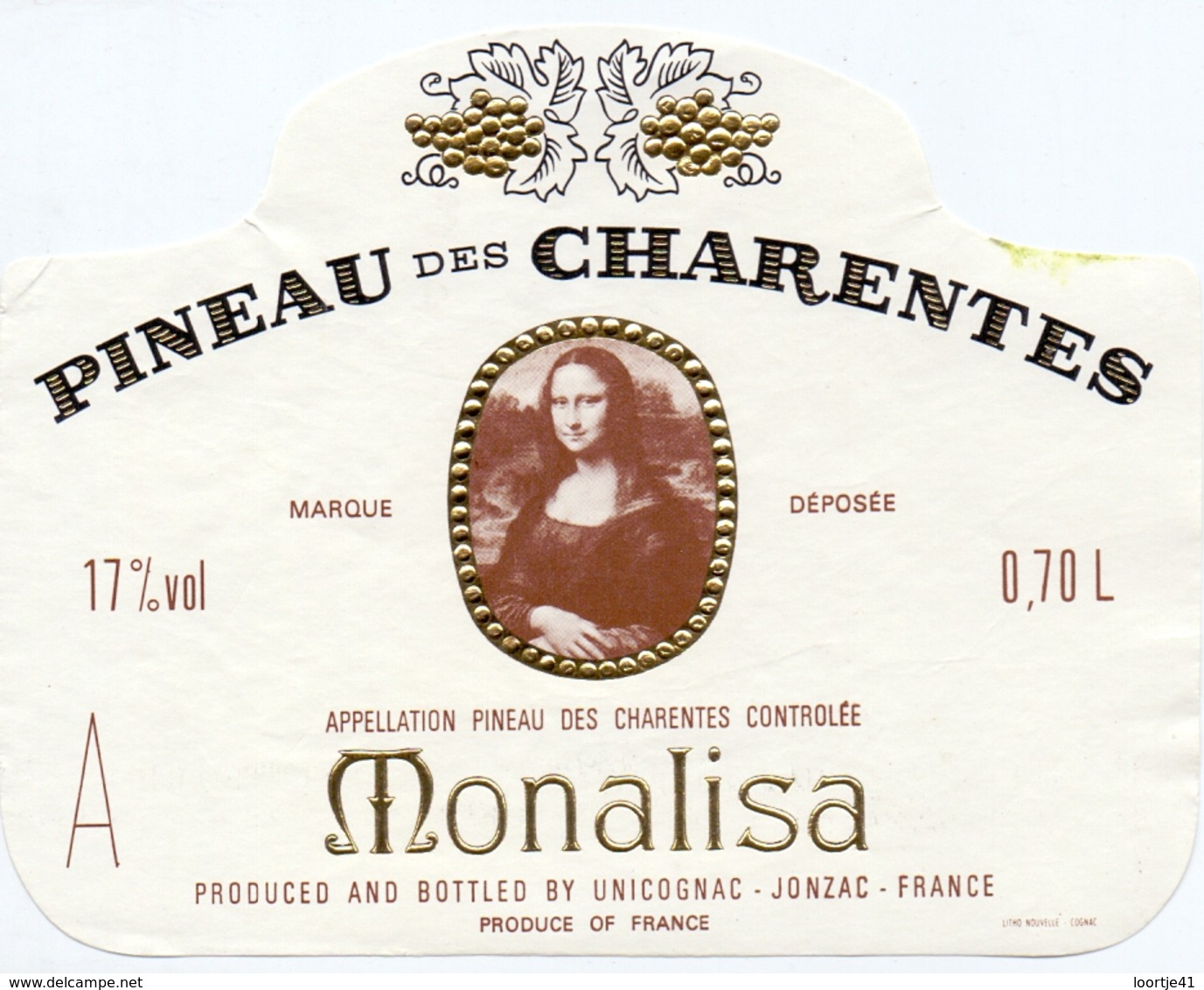 Etiket Etiquette - Pineau Des Charentes - Monalisa - Autres & Non Classés