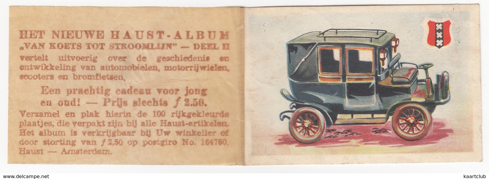 No. 1 - ATAX 1901-'12 TAXI, Electromotor - 'van Koets Tot Stroomlijn' - HAUST Beschuit, Ontbijtkoek, Toast - Amsterdam - Andere & Zonder Classificatie