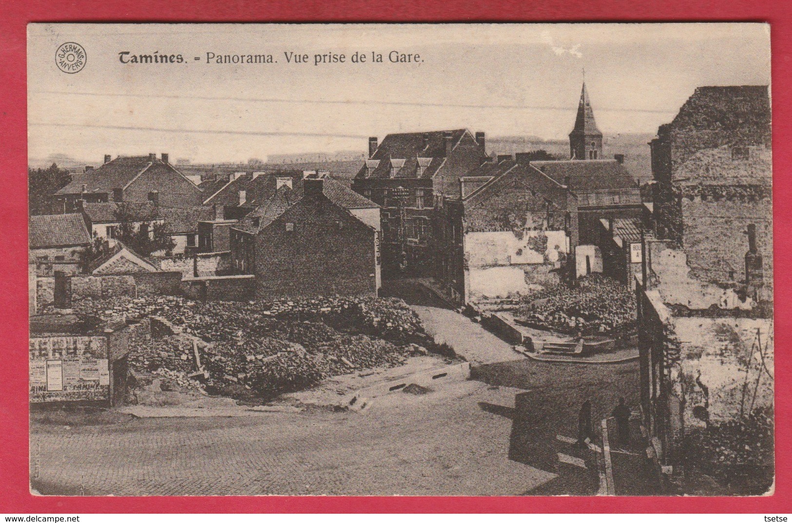 Tamines ... Destructions - Panorama - Vue Prise De La Gare - 1923 ( Voir Verso ) - Sambreville