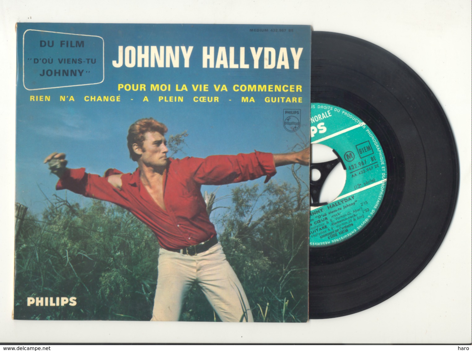 Johnny HALLYDAY - 45 T - Titres Du Film " D'où Viens-tu Johnny " - 45 T - Maxi-Single