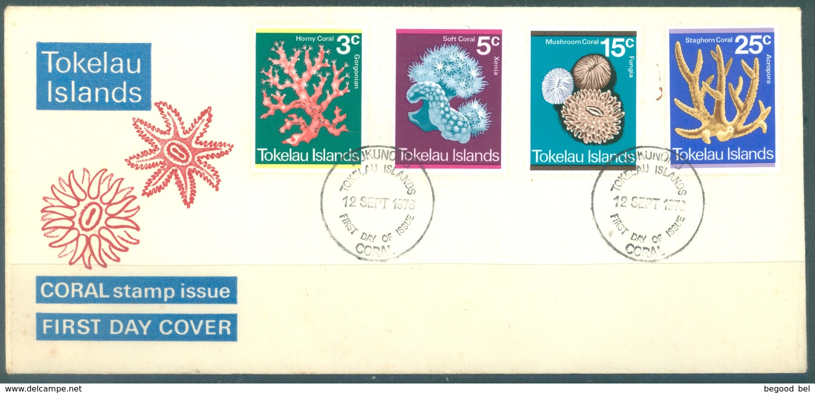 TOKELAU - 12.9.1973 - FDC -  CORALS - Mi 30-33 Yv 37-40 - Lot 16754 - Tokelau