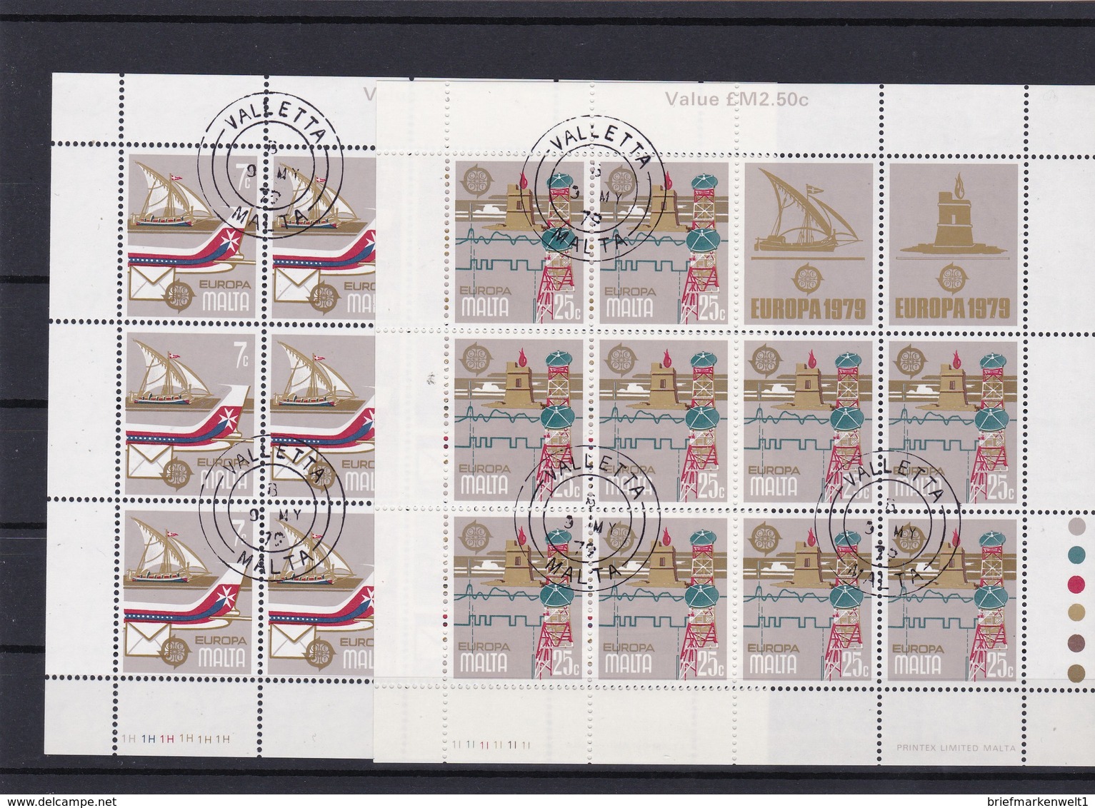 Europa Cept, Malta, KB Nr. 594/95, Gest. (K 2831) - 1979