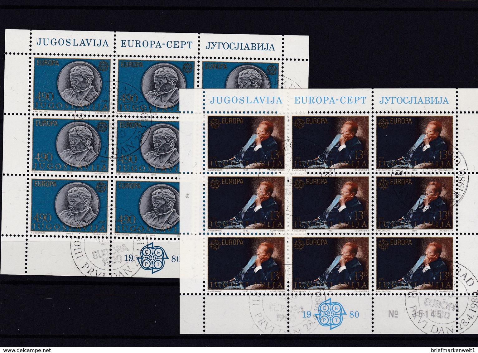 Europa Cept, Jugoslawien, KB Nr. 1828/29, Gest. (K 2833) - 1980