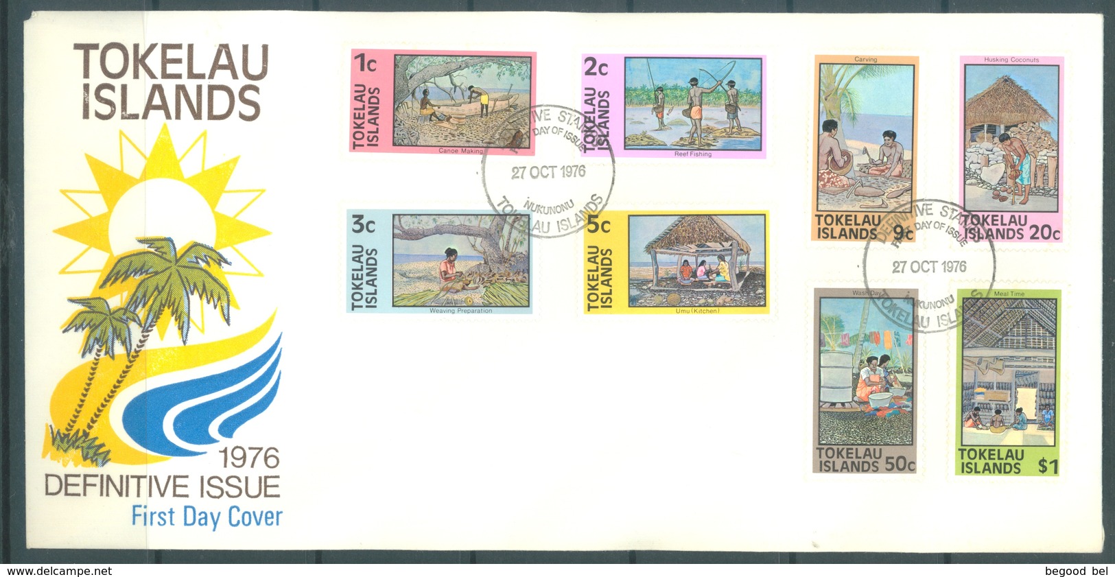 TOKELAU - 27.10.1976 - FDC -  DEFINITIVE ISSUE - Mi 42-49 Yv 49-56 - Lot 16756 - Tokelau