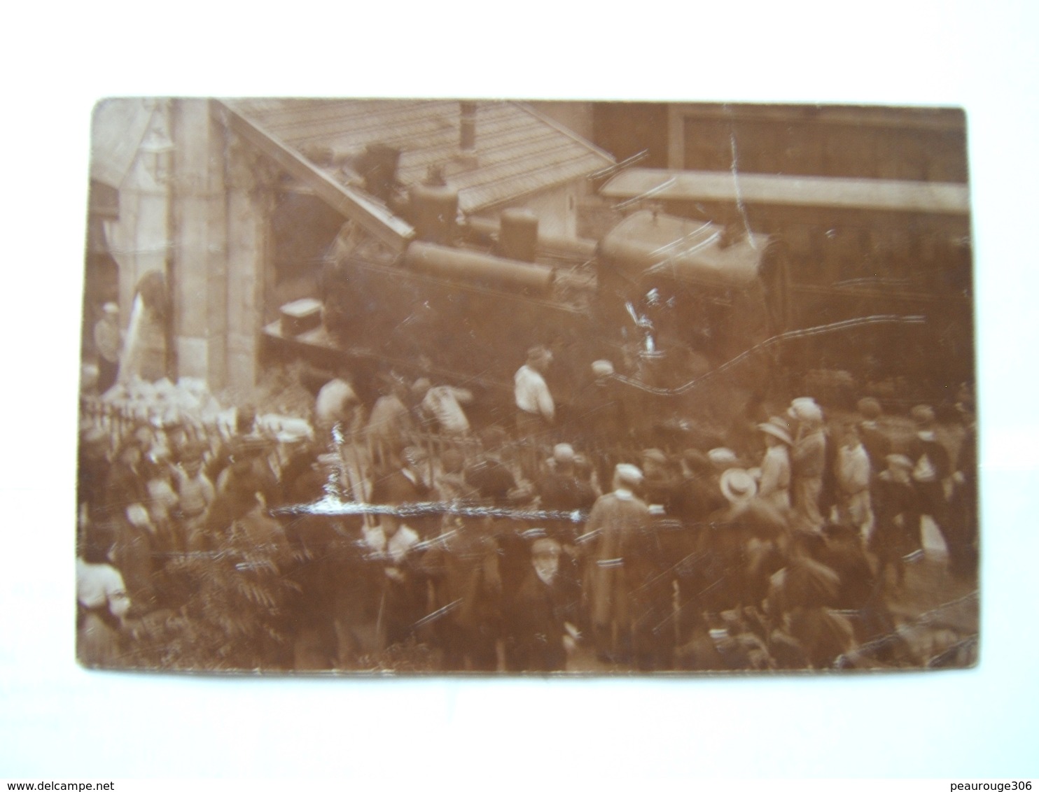 CHEMIN DE FER/ TRAIN: Accident D'une Locomotive     Carte Photo - Trains