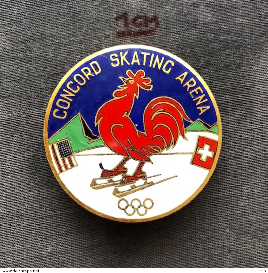 Badge (Pin) ZN006906 - Ice Skating USA Switzerland Concord Skating Arena - Skating (Figure)