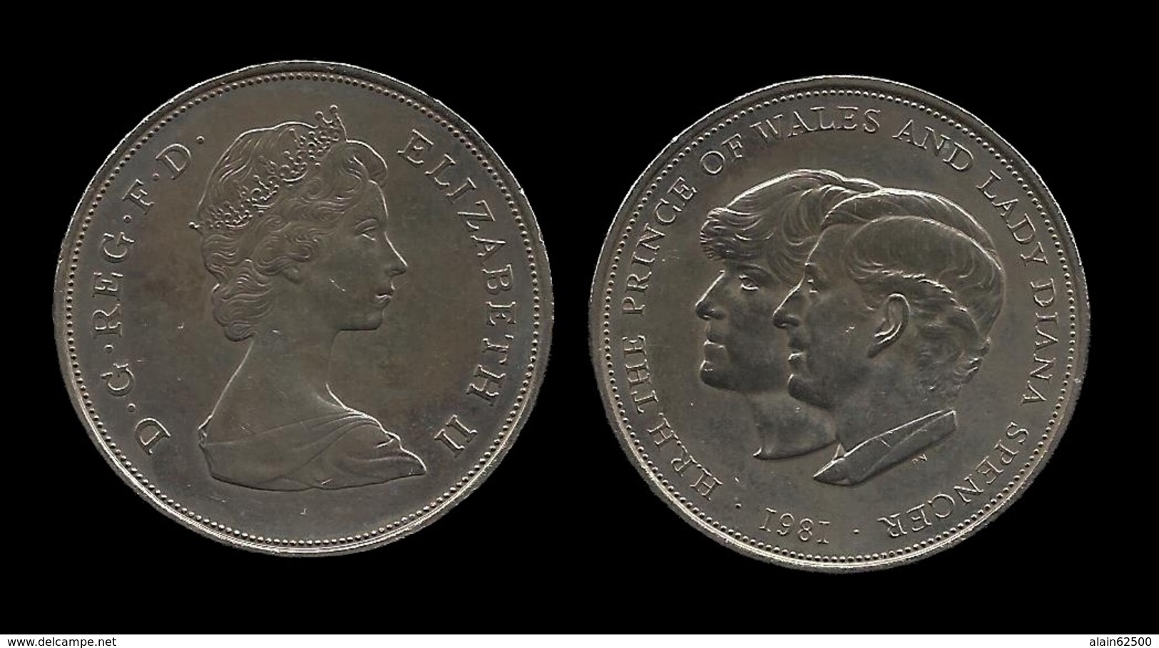 25 NOUVEAUX PENCES . MARIAGE DU PRINCE CHARLES ET DE LADY DIANA SPENCER . 1981 . - 25 New Pence