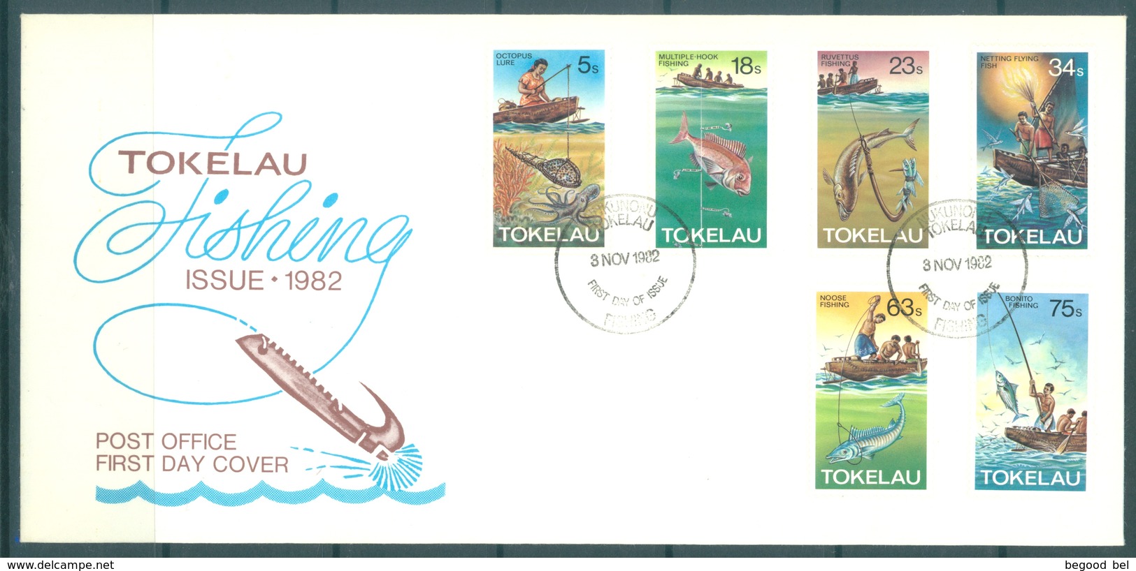 TOKELAU - 3.11.1982 - FDC -  FISHING ISSUE - Mi 78-83 Yv 85-90 - Lot 16764 - Tokelau