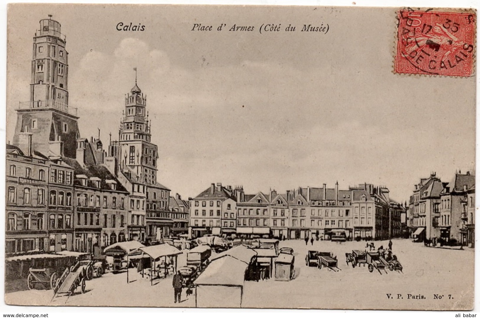 Calais : Place D'Armes, Du Côté Du Musée (Edit. V.P. Paris, N°7) - Calais