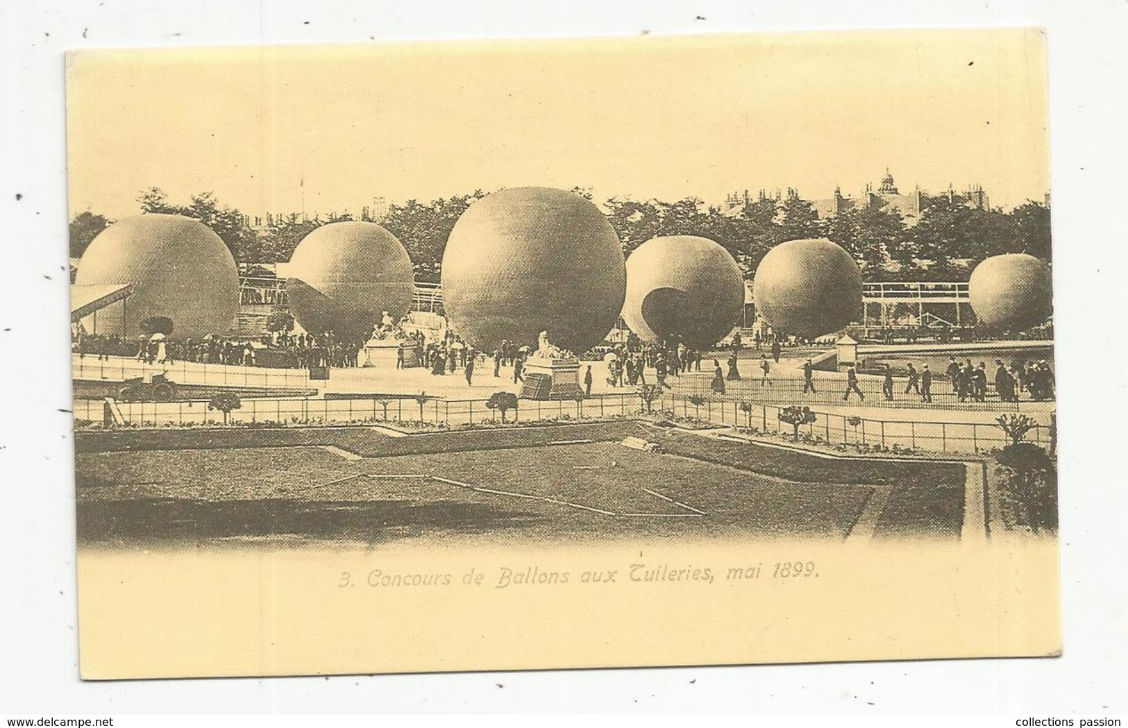 Reproduction De Cp, AVIATION , Concours De Ballons Aux TUILERIES , 1899 - Globos