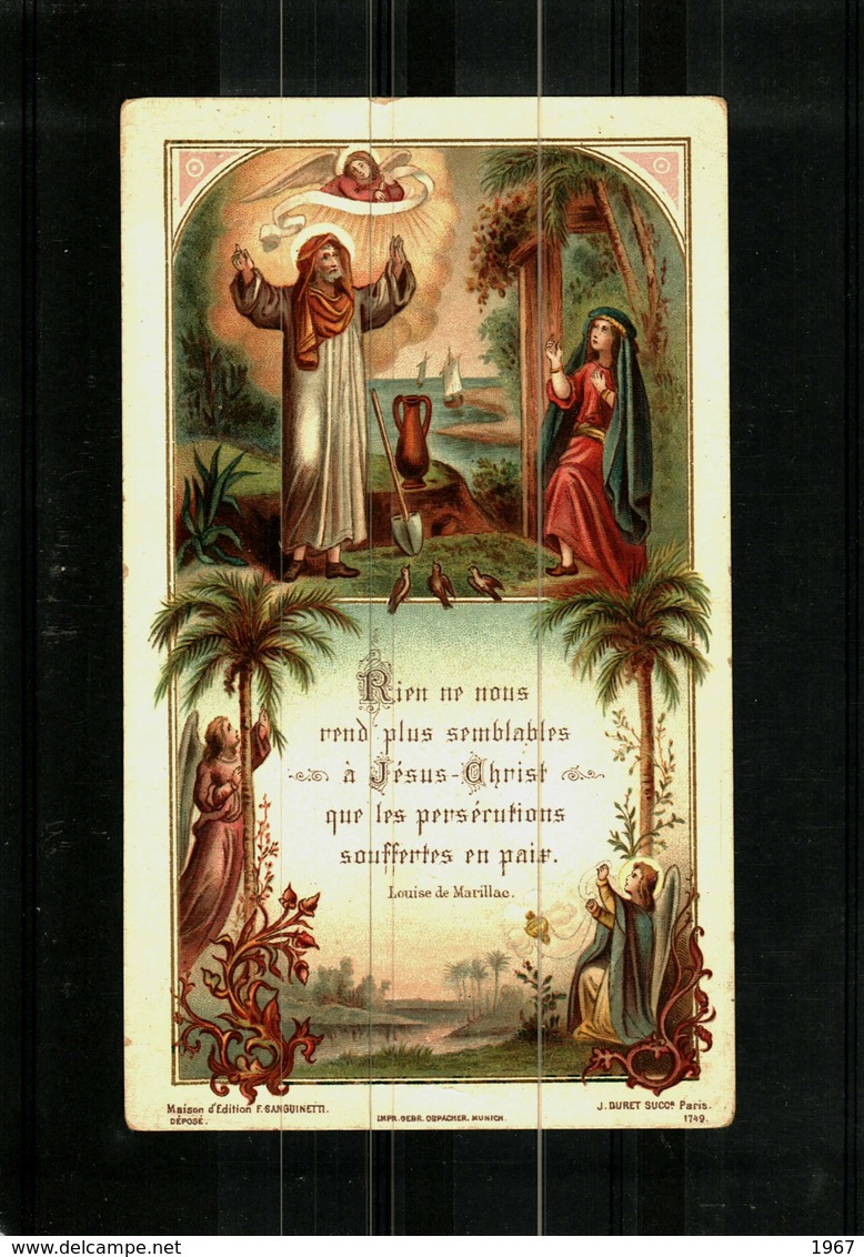 Image Religieuse  - Edition Sanguinetti -  Poème Louise De Marillac - Andachtsbilder