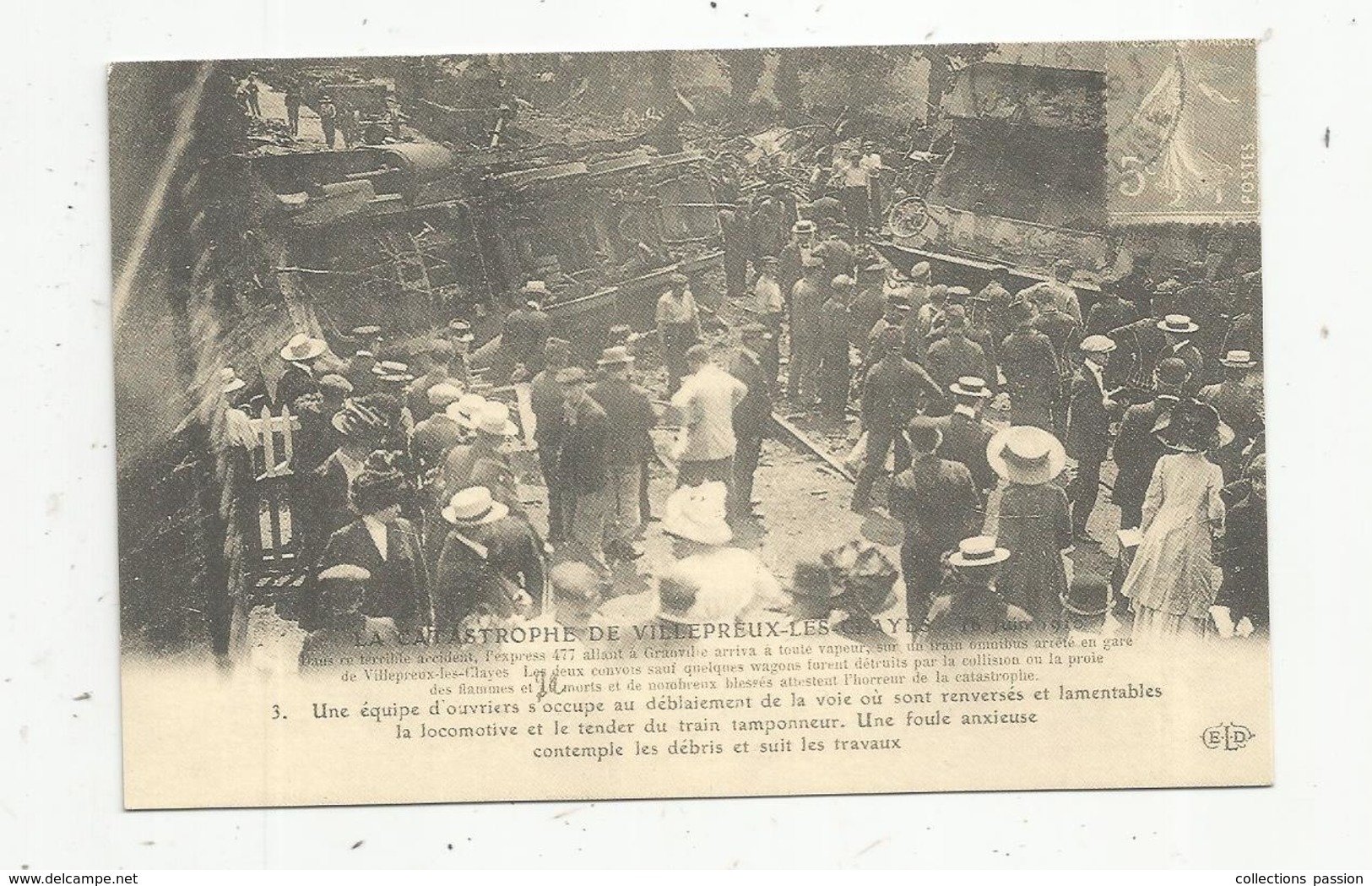 Reproduction De Cp, La CATASTROPHE DE VILLEPREUX LES CLAYES ,1910 , Chemin De Fer - Catastrofi