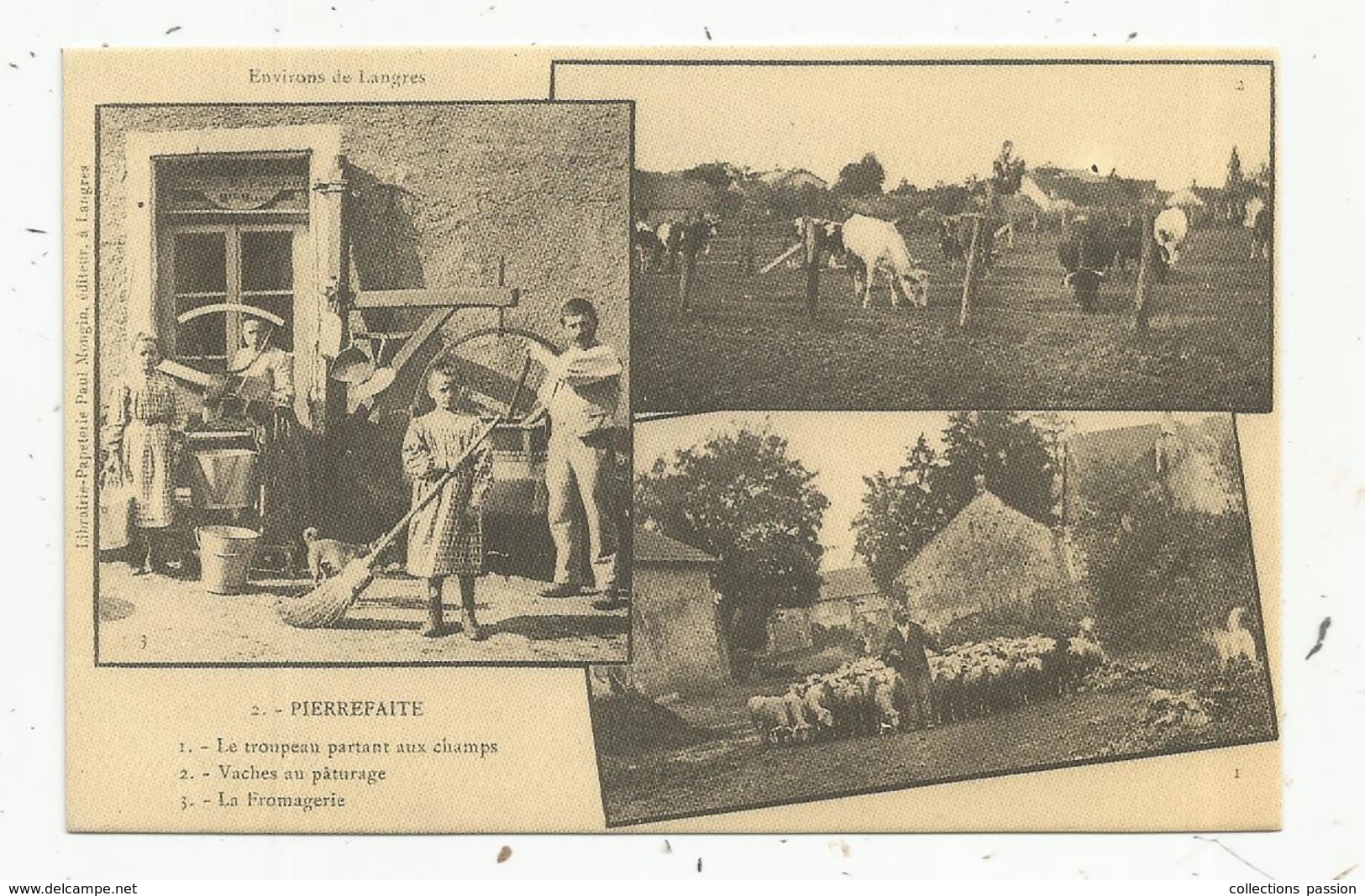 Reproduction De Cp, Ferme , Agriculture , PIERREFAITE , Haute Marne , Multi Vues , Troupeau , Vaches , Fromagerie - Granja