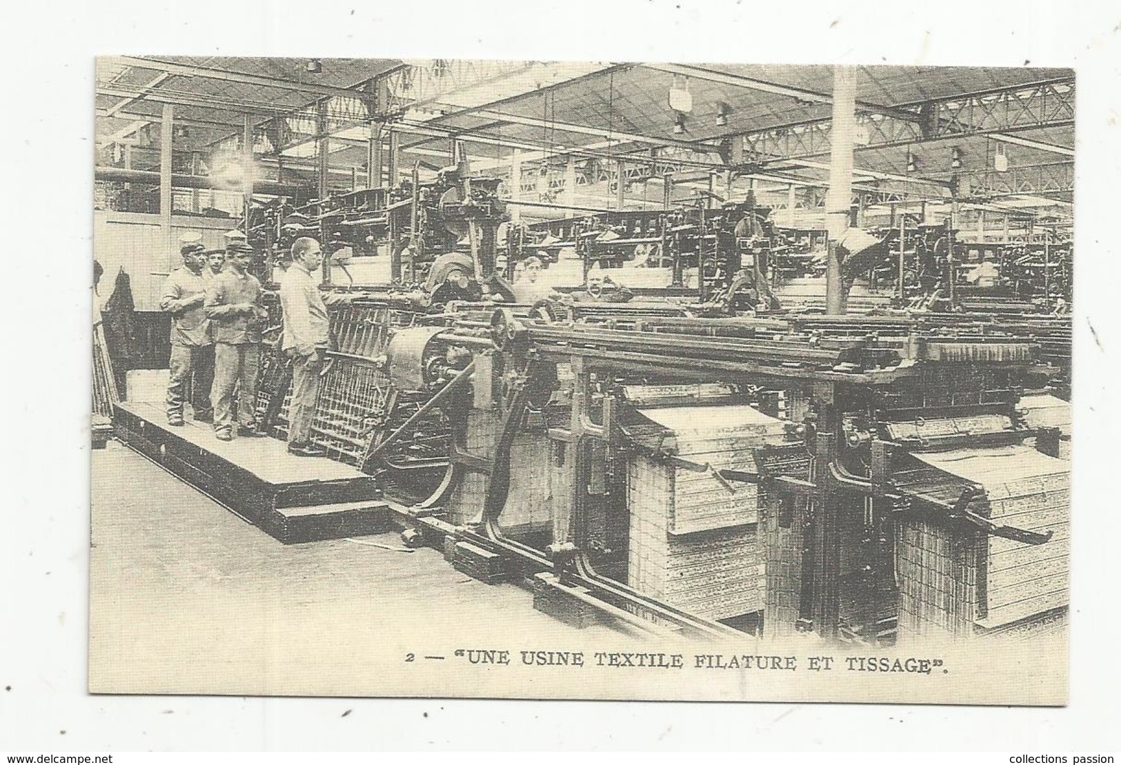 Reproduction De Cp,  Une Usine Textile Filature Et Tissage , Picardie ,industrie - Industrial