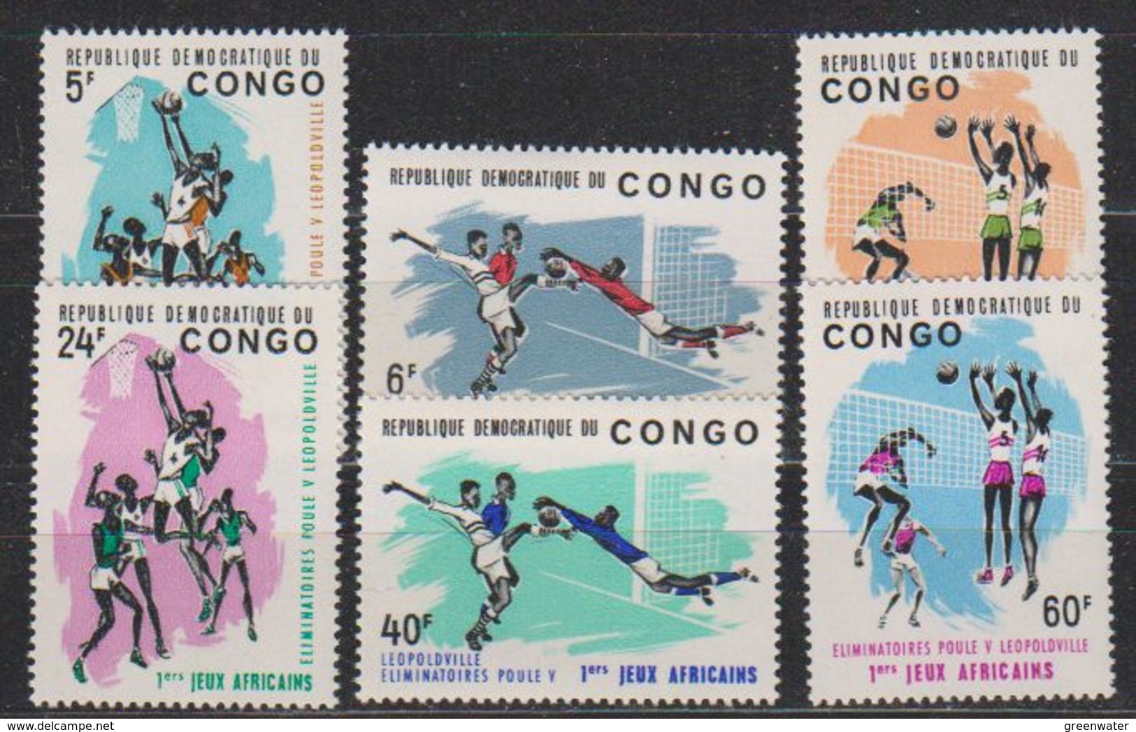 Congo 1965 Premiers Jeux Africains  6v ** Mnh (38840A) - Ongebruikt