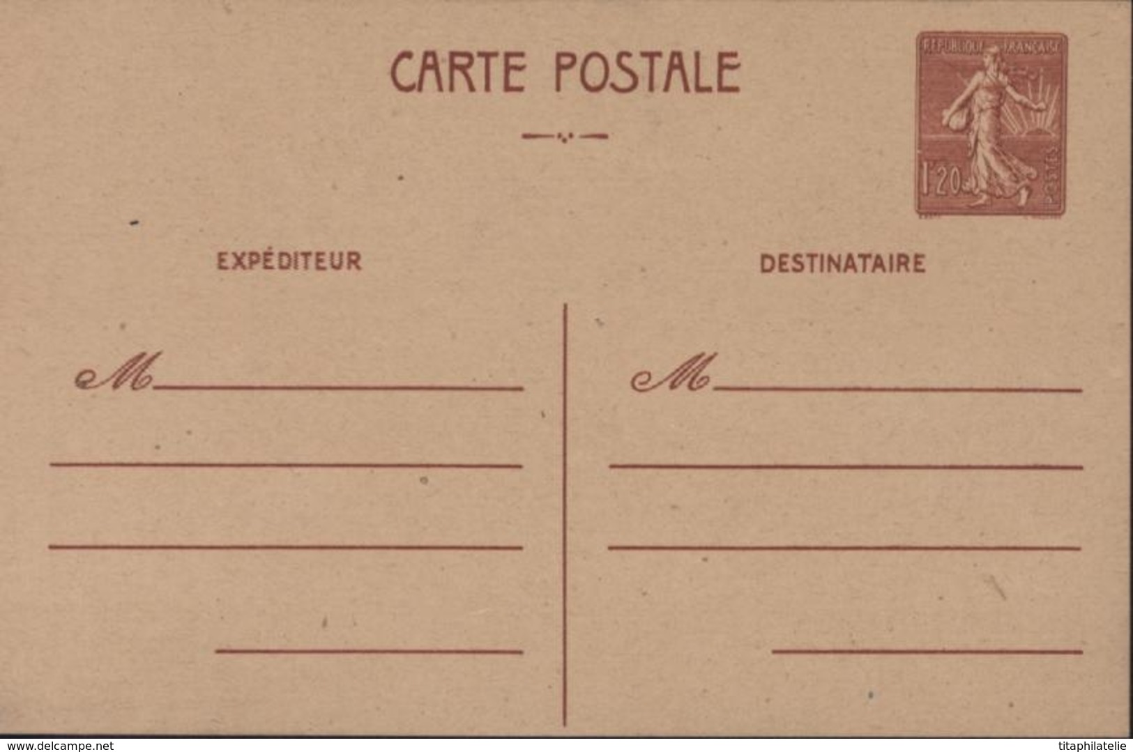 CP Entier Storch P142 E1 Semeuse Lignée 1.20 Chamois Imprimé Après Débarquement Normandie Libération Départements Ouest - Cartes Postales Types Et TSC (avant 1995)