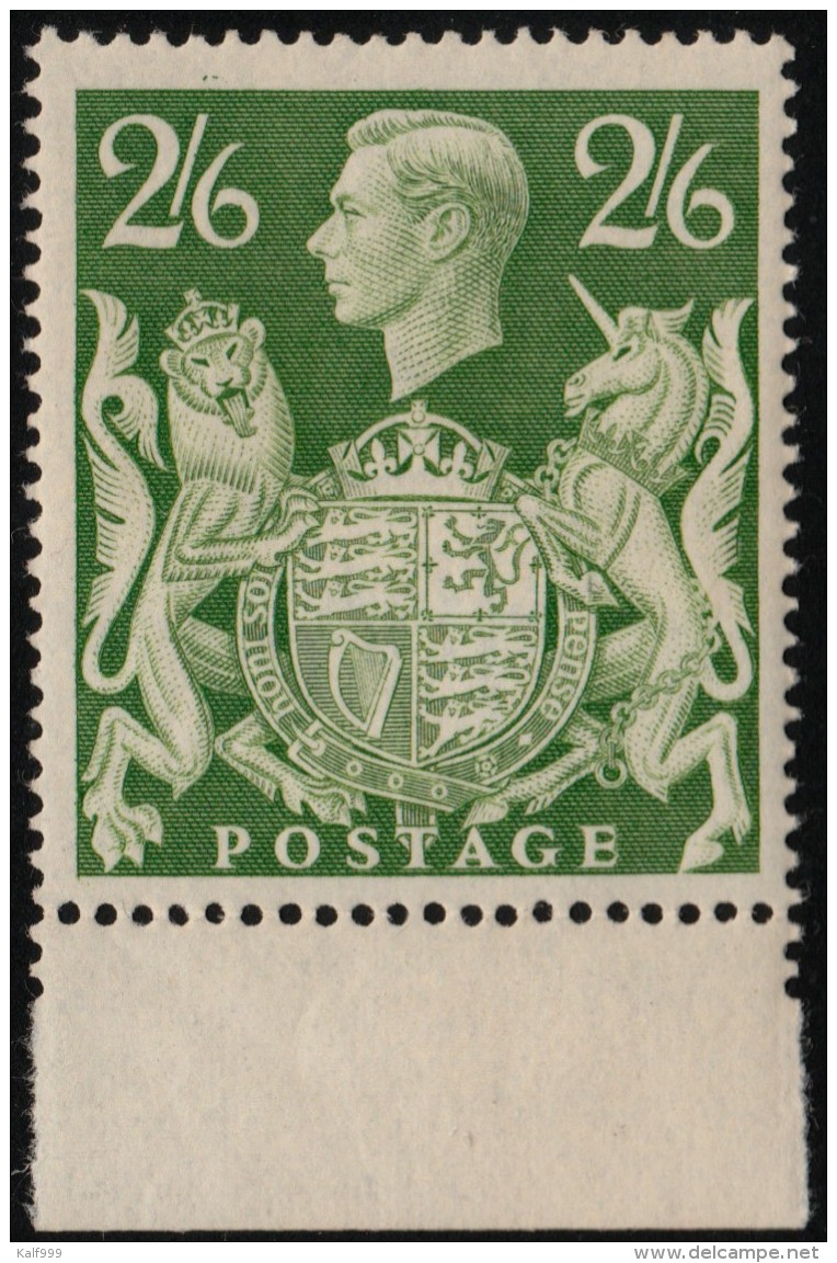 ~~~ Great Britain 1939/1948 (1942) - George VI 2'6 Sh. Margin - SG 476b ** MNH ~~~ - Ungebraucht