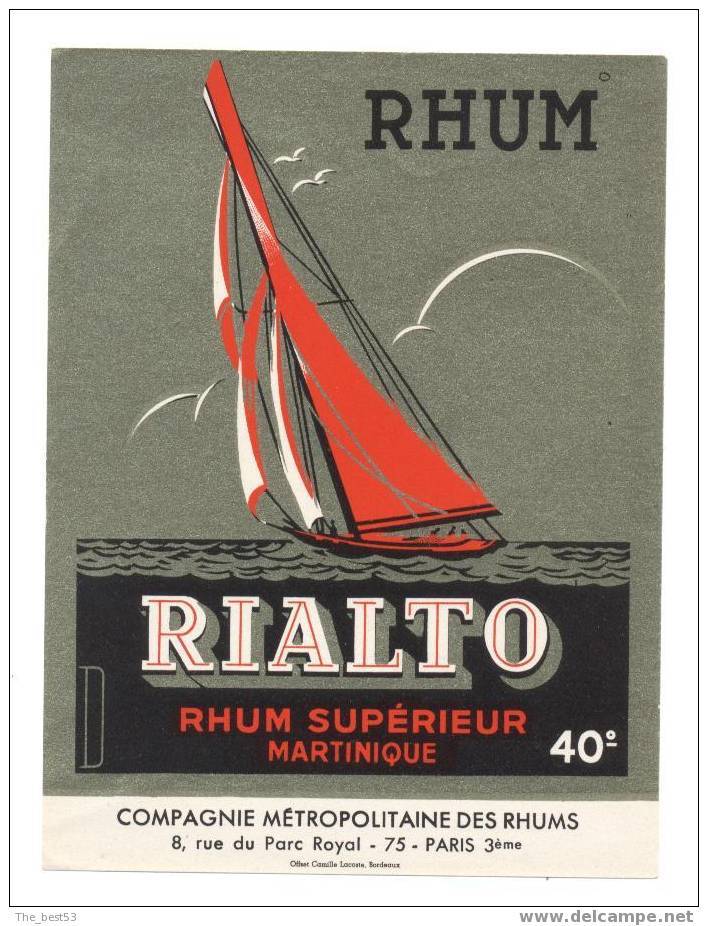 Etiquette De  Rhum Supérieur Martinique  -  Rialto  -  CMR à Paris  (75) - Rhum