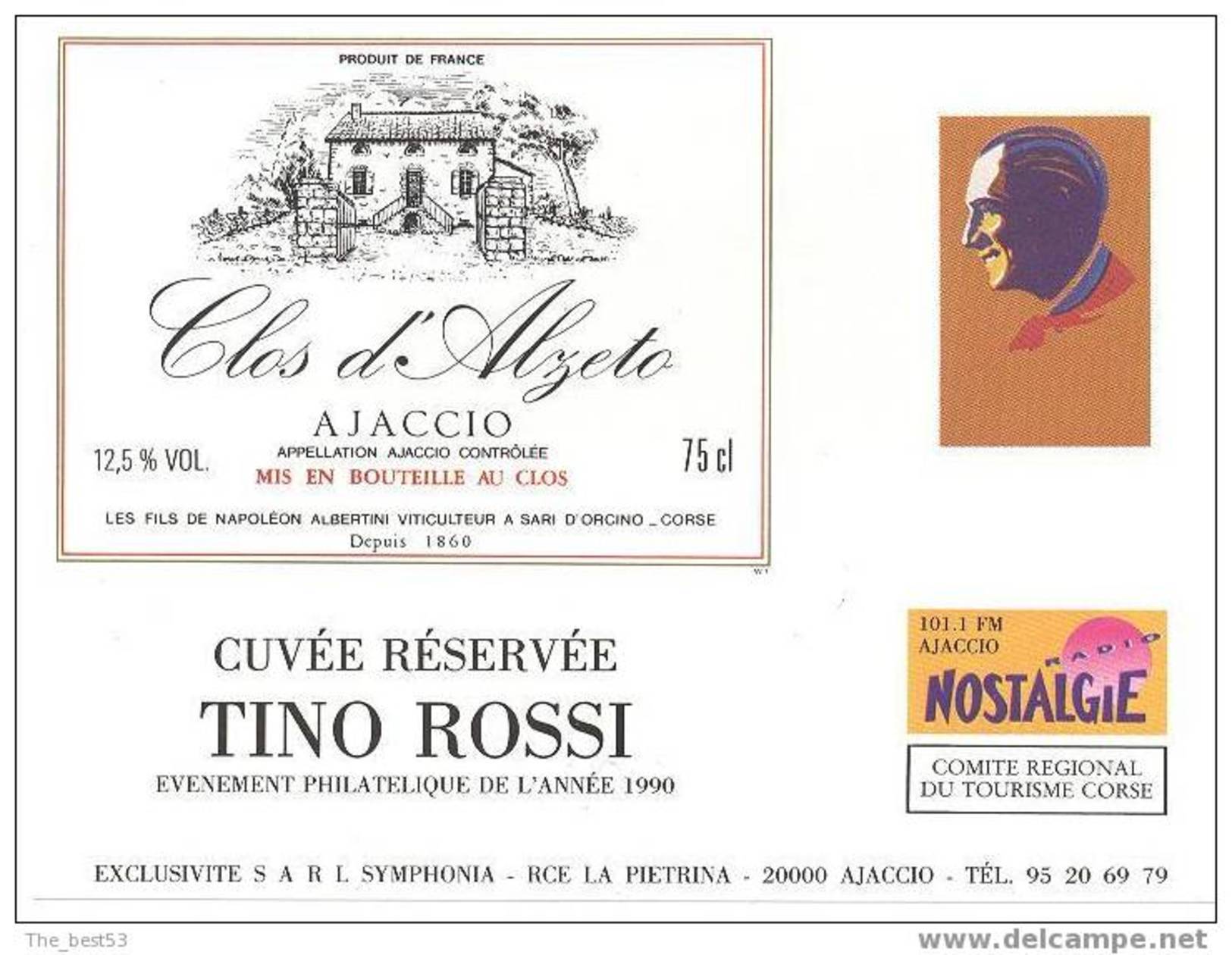 Etiquette De Vin Ajaccio - Cuvée Réservée Tino ROSSI - Clos D'Alzeto - Symphonia à Ajaccio (20) - Música