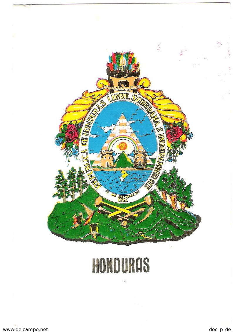 Hondural - Escudo Nacional - Nice Butterfly Stamp - Honduras