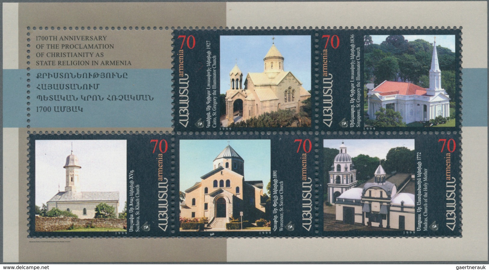 29413 Armenien: 1996/2001. Stocklot With Mint, NH, Stamps, Souvenir And Miniature Sheets From The Mentione - Armenië