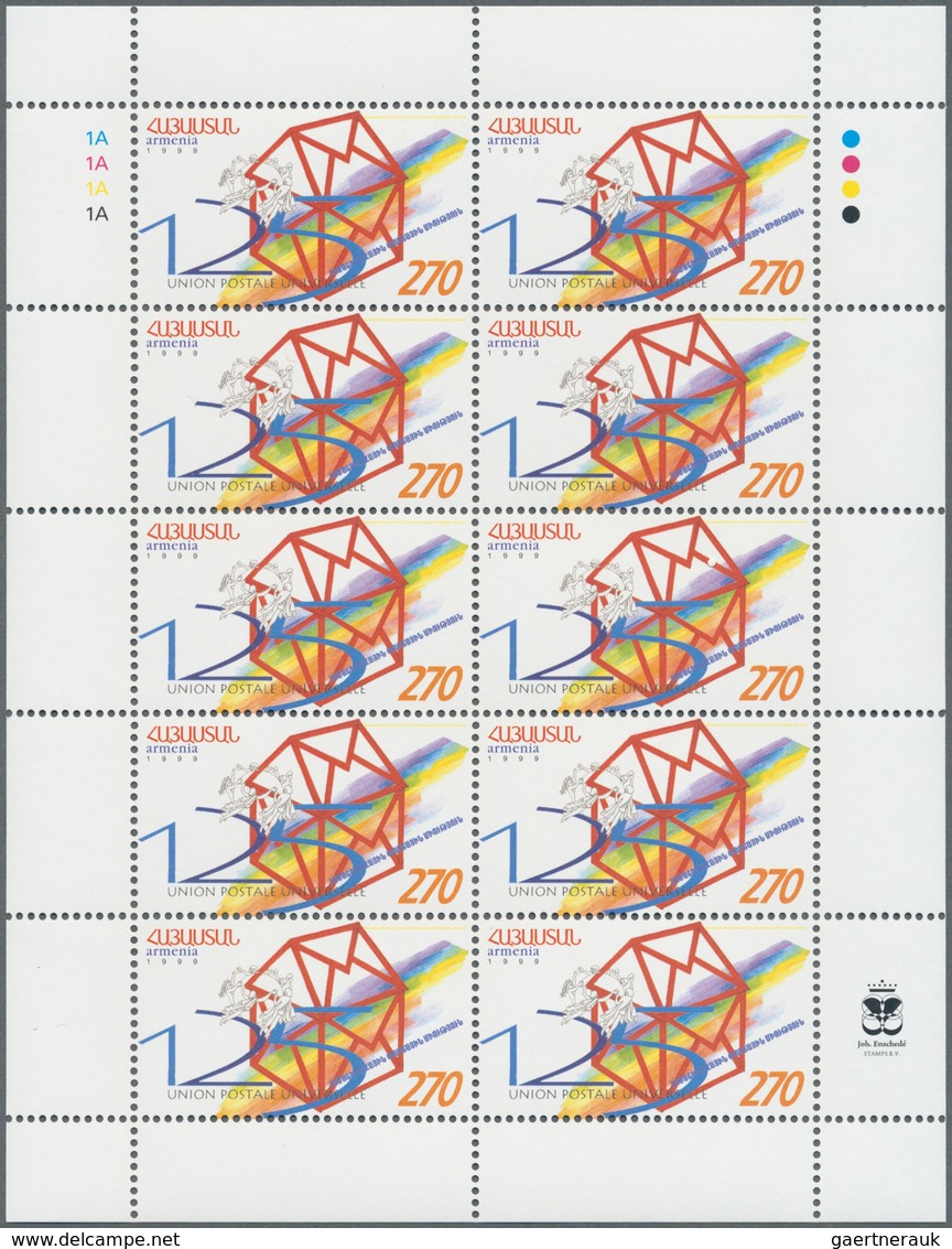 29413 Armenien: 1996/2001. Stocklot with mint, NH, stamps, souvenir and miniature sheets from the mentione