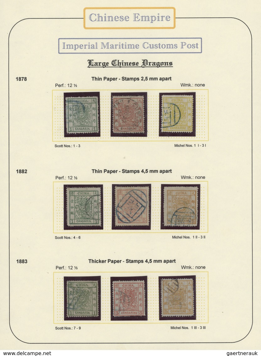 29424 China: 1878/1940, Mint And Used Collection In Hingeless Mounts, Written Up On Pages Inc. Used Large - Andere & Zonder Classificatie