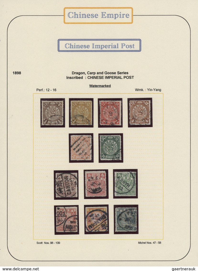 29424 China: 1878/1940, Mint And Used Collection In Hingeless Mounts, Written Up On Pages Inc. Used Large - Andere & Zonder Classificatie