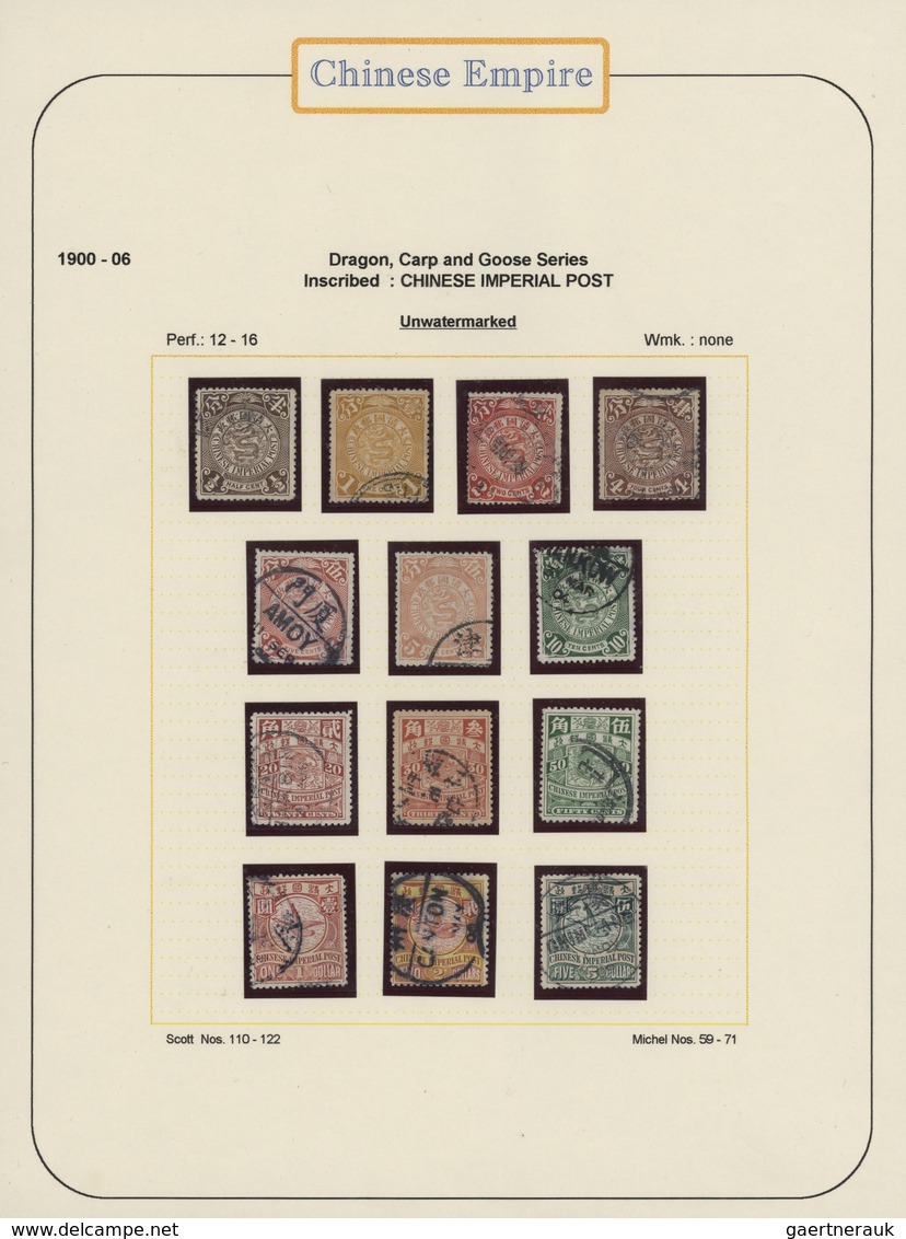 29424 China: 1878/1940, Mint And Used Collection In Hingeless Mounts, Written Up On Pages Inc. Used Large - Andere & Zonder Classificatie