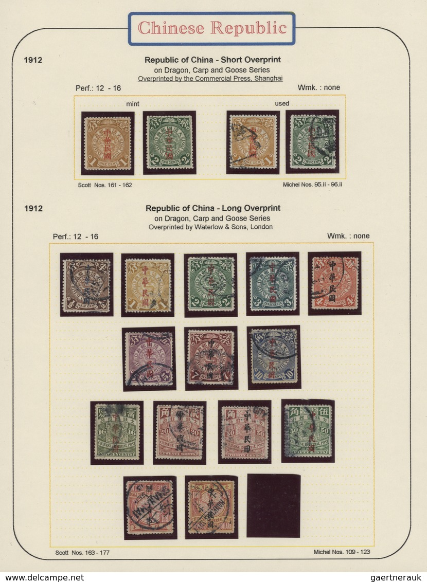 29424 China: 1878/1940, mint and used collection in hingeless mounts, written up on pages inc. used large