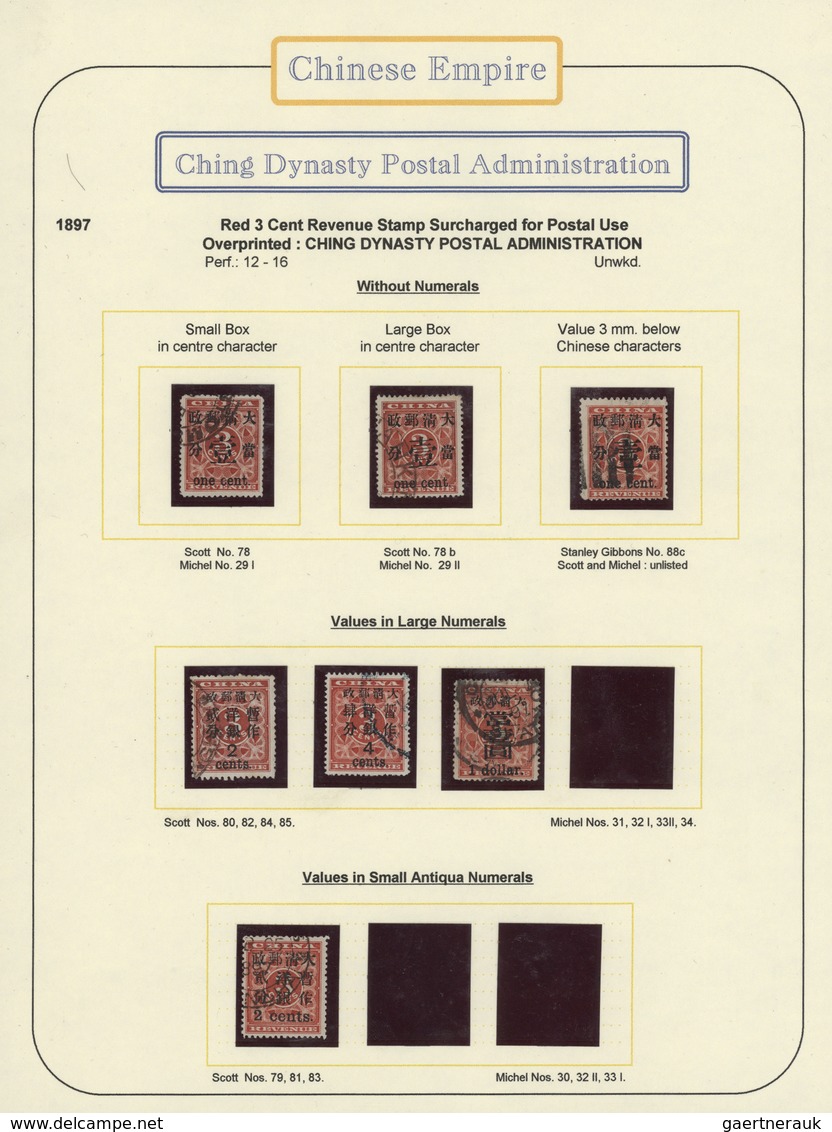 29424 China: 1878/1940, mint and used collection in hingeless mounts, written up on pages inc. used large