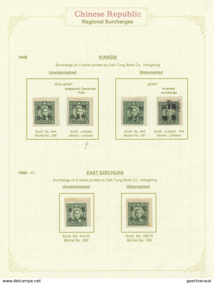 29428 China: 1940/49, mint and used collection in hingeless mounts, written up on pages inc. 1940 regional