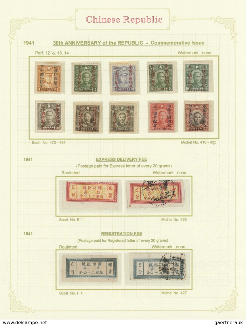 29428 China: 1940/49, mint and used collection in hingeless mounts, written up on pages inc. 1940 regional